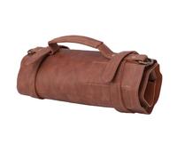 VBESTLIFE Bolsa de Almacenamiento para Cortador de Tallado, Organizador de Herramientas de Cuero PU para Cinceles y Gubias, Bolsa Enrollable con 10 Ranuras para Carpintero