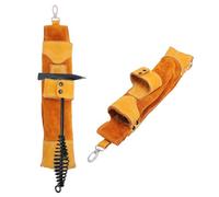 VBESTLIFE Bolsa de Electrodos a Prueba de Llamas, Soporte para Varilla de Soldadura de Cuero PU, Bolsa de Almacenamiento Ignífuga con Anillo de Cinturón Resistente, para Soldadores Artesanos