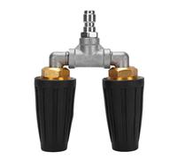 VBESTLIFE Boquilla Turbo Doble para Lavadora a Presión, Boquilla Giratoria de Acero Inoxidable de 1/4 de Pulgada con Presión Máxima de 4000 PSI para Limpieza de Entradas de Automóviles en (BLACK)