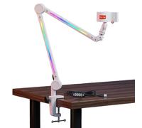 VBESTLIFE Brazo de Soporte RGB, Soporte de Micrófono Ajustable con 22 Modos de Color con Adaptador de 3/8 a 5/8, para Grabación y Transmisión de Estudio