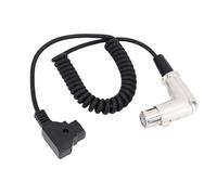 VBESTLIFE Cable de Alimentación de ángulo Recto XLR, D Toque a 4 Pin XLR con Cable de Resorte de 1 M para Paneles de Flash LED Cámaras DSLR Equipo de Película