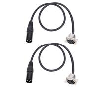 VBESTLIFE Cable de Paso XLR de 2 Uds sin Diseño Tipo D sin Soldadura, Conector XLR Hembra a Macho de Montaje en Panel para Panel de Conexiones de Caja de Escenario (BLACK)
