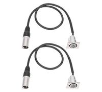 VBESTLIFE Cable de Paso XLR de 2 Uds sin Diseño Tipo D sin Soldadura, Conector XLR Hembra a Macho de Montaje en Panel para Panel de Conexiones de Caja de Escenario (SILVER)