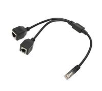 VBESTLIFE Cable Divisor Ethernet Transmisión Rápida Estable 1 Macho a 2 Hembra Cable Divisor Cat5 RJ45 para Módem Enrutador