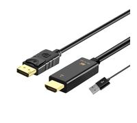 VBESTLIFE Cable HDMI a DisplayPort, 1,8 M de Longitud, Compatible con Salida 4K, Resolución 3840x2160P, con Conector Chapado en Oro de 24K y Capas de Blindaje