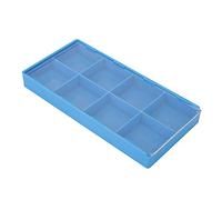 VBESTLIFE Caja de Almacenamiento de Herramientas de Reloj de Plástico Duradero con Tapa a Prueba de Polvo para Piezas de Reloj 18 Rejillas Adecuada para Relojeros Ligero Azul (8 cavidades)