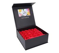 VBESTLIFE Caja de Flores de Joyería con una Tarjeta de Felicitación de Video de 7 Pulgadas de Color, Reproducción de 720p HD, Altavoz Incorporado, para el Marketing de Publicidad de Bodas