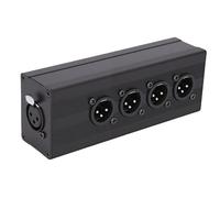 VBESTLIFE Caja Divisora XLR de 3 Pines, 1 Hembra a 4 Macho, Adaptador de Conexión Paralela de Aleación de Aluminio, Convertidor Balanceado, para Mezclador, Micrófono, PA, Escenario