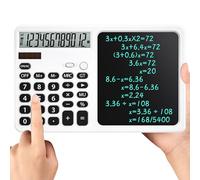 VBESTLIFE Calculadora Parlante con Pantalla Grande de 12 Dígitos Calculadora de Escritorio Multifuncional Recargable con Bloc de Notas y Teclas Grandes para la Escuela, la Oficina (White)
