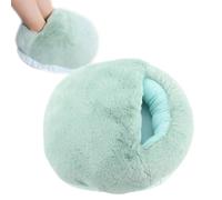 VBESTLIFE Calentador de Pies Eléctrico con Calefacción, Tela de Felpa Suave y Almohadilla de Calentamiento Rápido USB para Mujeres y Hombres, Zapatillas con Calefacción USB (Azul Claro)