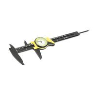 VBESTLIFE Calibrador Vernier con Esfera de Plástico, Herramienta de Medición Profesional de 0-150mm, Calibre de Lectura Transparente Resistente Al Desgaste y Duradero, Color Amarillo (Amarilla
