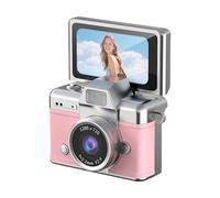 VBESTLIFE Cámara con Llavero Retro, Cámara Digital 1080P con Pantalla Abatible de 180° de 1,47 Pulgadas, Flash Incorporado, Vlog Portátil para Viajes, Estudiantes (Pink)