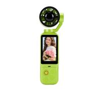 VBESTLIFE Cámara de Acción 4K con Ventilador, Lente Giratoria de 180°, Pantalla de 1,97 Pulgadas, Videocámara Vlog Portátil para Viajes Deportivos Al Aire Libre (Green)