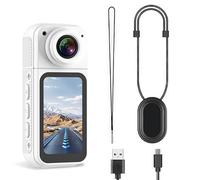 VBESTLIFE Cámara de Acción Portátil de Tamaño de Pulgar, Lente Ajustable Ultra Ultra HD 180 ° con Control de Aplicaciones WiFi, para Trabajos de Trabajo para Mascotas Grabación Deportiva (White)