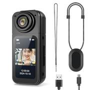 VBESTLIFE Cámara de Acción Portátil de Tamaño de Pulgar, Lente Ajustable Ultra Ultra HD 180 ° con Control de Aplicaciones WiFi, para Trabajos de Trabajo para Mascotas Grabación Deportiva (Black)