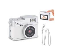 VBESTLIFE Cámara de Llavero Mini, Cámara Digital Retro 1080p HD 2MP, Grabadora de Video de Cámara Pequeña Portátil con Pantalla de Color de 0.96 Pulgadas, Tarjeta de Memoria de 32 GB (White)