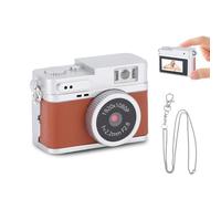 VBESTLIFE Cámara de Llavero Mini, Cámara Digital Retro 1080p HD 2MP, Grabadora de Video de Cámara Pequeña Portátil con Pantalla de Color de 0.96 Pulgadas, Tarjeta de Memoria de 32 GB (Brown)