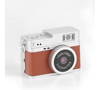 VBESTLIFE Cámara de Llavero Mini, Cámara Digital Retro FHD 2MP 1080p con Pantalla de Color de 0.96 ", Tarjeta de 64 GB, Micro Cámara Compacta con Flash (Brown)