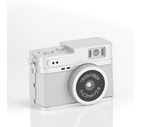 VBESTLIFE Cámara de Llavero Mini, Cámara Digital Retro FHD 2MP 1080p con Pantalla de Color de 0.96 ", Tarjeta de 64 GB, Micro Cámara Compacta con Flash (White)