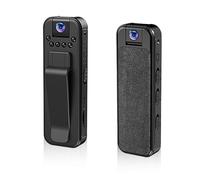 VBESTLIFE Cámara de Vídeo Portátil HD 1080P, Lente Giratoria de 180 Grados, Visión Nocturna, Diseño de Clip Trasero, con Gran Angular de 140 Grados para Exteriores, Ciclismo