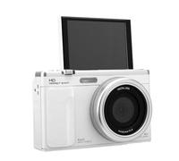 VBESTLIFE Cámara Digital 4K, Cámara Vlogging de Enfoque Automático de Doble Lente de 64MP con Zoom 16X Pantalla Abatible de 3 Pulgadas y 180° para Videollamadas Selfies