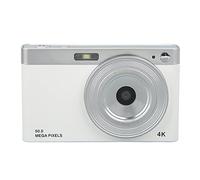 VBESTLIFE Cámara Digital 4K de 50mp con Enfoque Automático AF, Pantalla HD HD de 2.88 Pulgadas 16x Zoom Macro Camera Portátil LED Leche para Baja Luz para la Creación de Contenido (White)