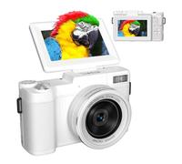 VBESTLIFE Cámara Digital 5K para Fotografía, Cámara Vlog WiFi de 64MP con Zoom de 18X, Pantalla Abatible de 3 Pulgadas, de Viaje Compacta con Enfoque Automático UHD (White)