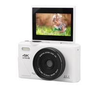VBESTLIFE Cámara Digital, Cámara de Vlogging 64M UHD 4K con Zoom Digital de 18X, Pantalla IPS Abatible de 3 Pulgadas, Enfoque Automático, Cámara Compacta de Apuntar y Disparar para Grabar