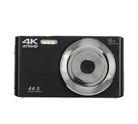 VBESTLIFE Cámara Digital de 44MP Zoom Digital de 16X Video 4K Full HD Cámara de Vlogging LCD de 2.8 Pulgadas Luz de Relleno Incorporada (Black)