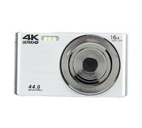 VBESTLIFE Cámara Digital de 44MP Zoom Digital de 16X Video 4K Full HD Cámara de Vlogging LCD de 2.8 Pulgadas Luz de Relleno Incorporada (Silver)