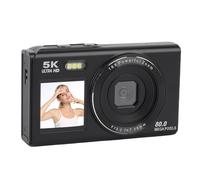 VBESTLIFE Cámara Digital de 5k de Pantalla Dual, Cámara Vlog WiFi de 80mp para Youtube, 18x Zoom Auto Focus Compact Point & Shoot Camera para Principiantes, 32 GB (Black)