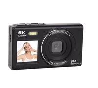 VBESTLIFE Cámara Digital de 5k para Fotografía, Cámara de Dos Pantallas de 80MP con Zoom de 18x, Luz de Relleno, Cámara de Vlog WiFi Compacta de Enfoque Automático para Viajar (Black)