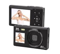VBESTLIFE Cámara Digital de 5k para Fotografía, Cámara de Dos Pantallas de 80MP con Zoom Digital de 18x, Luz de Relleno, Cámara de Vlog WiFi Compacta para Adolescentes, Principiante (32GB)