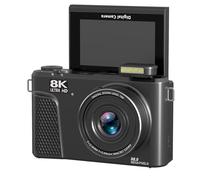 VBESTLIFE Cámara Digital de 8k para Fotografía, 88MP Autococus WiFi Travel Vlog Camera con Zoom Digital 18x, Pantalla de Flip de 3 "180 °, Luz de Relleno (Black)