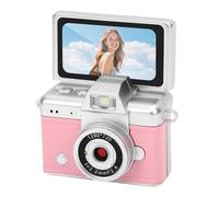 VBESTLIFE Cámara Digital Retro, Videocámara de Tamaño Pulgar con Llavero con Pantalla Abatible de 180° de 1,47 Pulgadas y Filtros Creativos, Cámara Vlog de Viaje Pequeña (Rosada)
