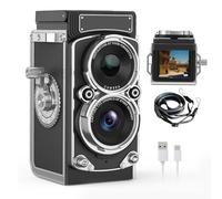 VBESTLIFE Cámara Digital Vintage, Punto Retro de Estilo TLR Portátil y Dispara un Pequeño Video FHD de 1080p 12MP Cámara Vlog de Enfoque Automático para Adolescentes para Principiantes (32GB)