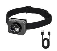 VBESTLIFE Cámara Montada en la Cabeza con Faro LED, Cámara de Acción Portátil HD 1080P 2MP para Actividades Nocturnas Al Aire Libre, Ciclismo, Pesca (Sin Tarjeta de Memoria)