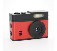 VBESTLIFE Cámara Tipo Llavero, Cámara Compacta 1080P HD de 12MP con Luz de Relleno LED, Pantalla de 0,96 Pulgadas, para Fotografía de Viajes Al Aire Libre (Negro Rojo)