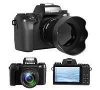 VBESTLIFE Cámaras Digitales para Fotografía, Cámara Vlog 4K 64MP para Youtube con Pantalla Táctil de 4 ", Zoom de 16x, Lente Dual, Luz LED, 3000 MAh