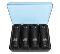 VBESTLIFE Cargador de Batería para Control Remoto, Estación de Carga 4 en 1 con 4 Baterías Recargables de 2800 MAh, Indicador LED, Cable USB para Almacenamiento Organizado (Black)