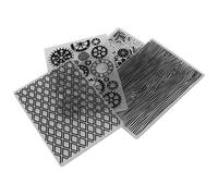 VBESTLIFE Carpetas Eming, 4 Piezas de Plantillas Eming de Plástico para Hacer Tarjetas con Diseños en Relieve Elevado, Herramienta Artesanal de Papel para álbumes de Recortes para Invitaciones, Papel