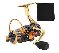 VBESTLIFE Carrete de Pesca Dorado MT3000, Carrete de Pesca de Alta Velocidad de Metal 5.2: 1, Mango Intercambiable Izquierdo y Derecho, Carretes de Pesca Giratorios Potentes para Agua