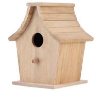 VBESTLIFE Casa para Pájaros de Madera para Pájaros Pequeños S Budgerigar, Caja de Cría Colgante con Soporte para Percha, Nido de Madera Seguro para Descansar, Apertura Lateral de Metal para una