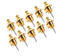 VBESTLIFE Cerraduras de Correa de bajo de Metal, Cierres de Correa Antideslizantes, Fácil de Instalar, Montaje Rápido para Guitarristas de bajo Eléctrico Acústico, 10 Unids/bolsa (GOLD)