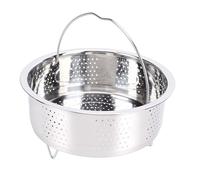 VBESTLIFE Cesta de Vapor de Acero Inoxidable 304, Cesta de Vapor para Olla Arrocera con Mango Resistente y Orificios de Densos, para Verduras, Mariscos, Huevos (13,8 cm)