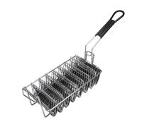 VBESTLIFE Cesta para Freidora de Tacos de 8 Conchas, Molde para Conchas de Taco en Forma de V de Cocina de Acero Inoxidable con Mango de Agarre, para de Taco Crujientes de Calidad