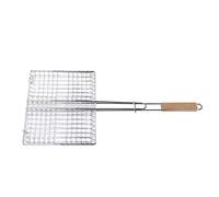 VBESTLIFE Cesta para Parrilla de Barbacoa con Tapa con Cerradura, Parrilla de Pescado Multiusos de Acero Cromado para Ahumador de Carbón de Gas Al Aire Libre, Superficie Antiadherente con Calor