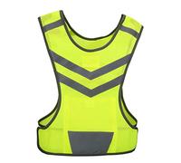 VBESTLIFE Chaleco de Seguridad Reflectante de Alta Visibilidad, Malla Transpirable, Amarillo Fluorescente para Correr, Andar en Bicicleta, Gancho y Bucle Ajustables