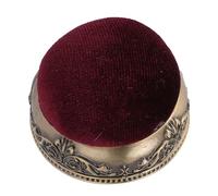 VBESTLIFE Cojín de Alfiler Vintage, Base de Metal Elástica Suave, Forma de Media Bola, Cojín de Aguja Retro, Acolchado de Costura (Base Bronce Verde Tipo Rojo)