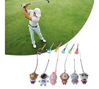 VBESTLIFE Colgador de tee de Golf, Anillo de tee de Golf Antipérdida con Correa para Bolsa, Accesorio de Soporte de 6 Piezas para Hombres y Mujeres, Buscador de de Goma de Plástico Colorido para una
